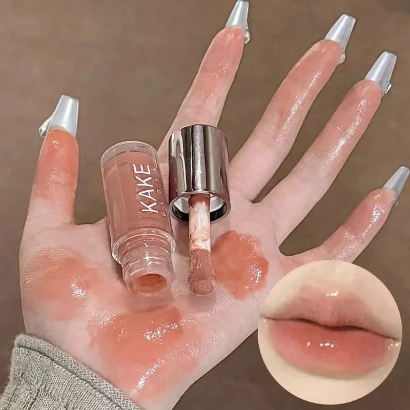 Καθρέφτης Liquid Lipstick Ενυδατικό Jelly Brown Water Light Lip Glaze Sexy Lip Gloss μακράς διαρκείας Nude Lip Tint Καλλυντικά Μακιγιάζ