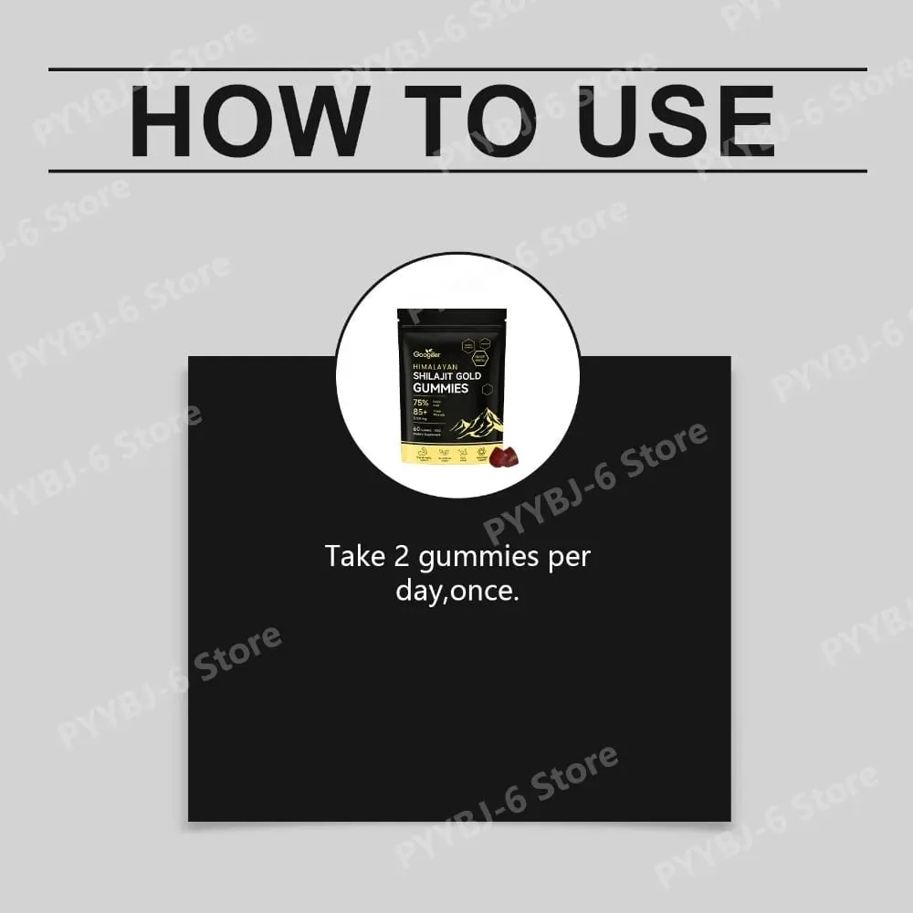 Η φόρμουλα Himalayan Shilajit Gold 60 Gummies Minerals υποστηρίζει την ενίσχυση της ενέργειας και τη ζωτικότητα του σώματος Φυσικό συμπλήρωμα διατροφής — image 6