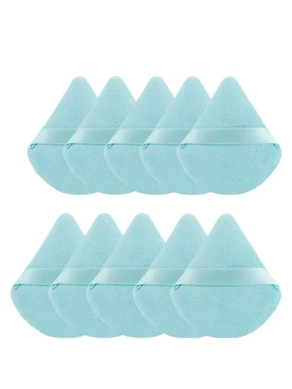 10 τμχ Triangle Velvet Powder Puff Pizza Flours Mini Face Makeup Sponge Cosmetics Ελαφρύ εργαλείο μακιγιάζ που πλένεται