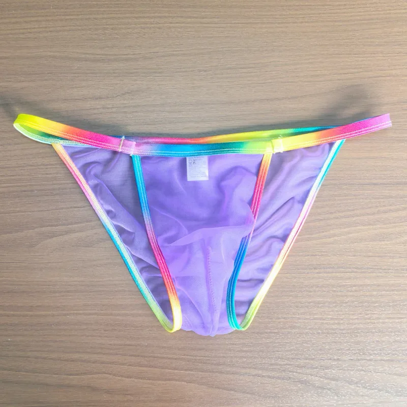1pc Men Sexy Sheer Briefs Ultra Thin See Through Underwear Low Rise U Convex Pouch Mesh Breathable Panties Clubwear