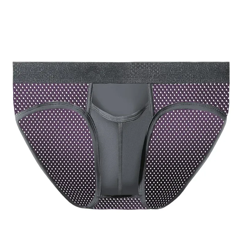 Bullet Separation Panties Men's Sexy U-Convex Briefs Vein Ice Silk Scrotal Rim Sperm Cord Shorts Varicose Heads