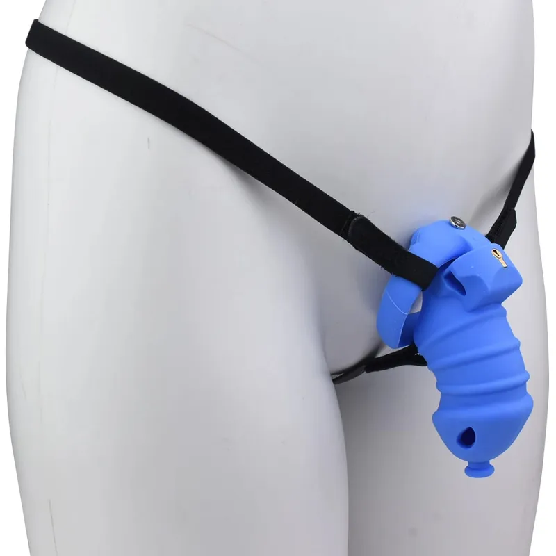Jaula de silicona para pene masculino, cinturón de castidad, consolador con bloqueo para pene, Juguetes sexuales antiescape para hombres, accesorios eróticos — image 19