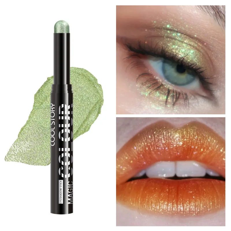 2 σε 1 Eyeshadow Lipstick Stick Pencil Waterproof Glitter Brighten Matte Eye Shadow Makeup Pigment Eyeshadow Pen