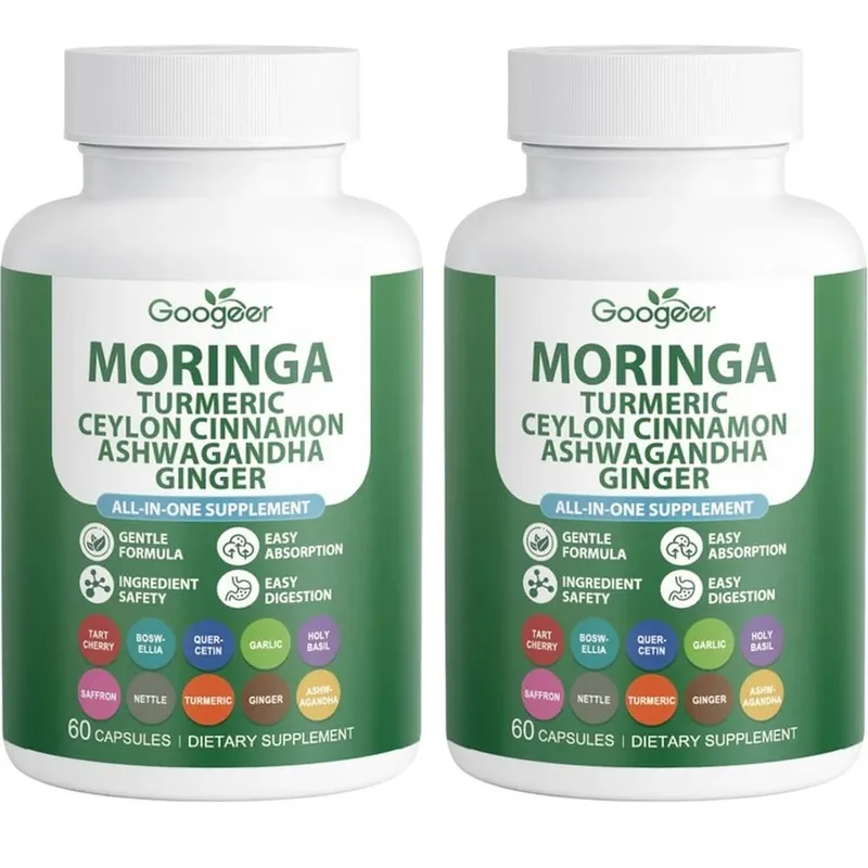 Googeer Moringa Kurkuma Capsules Alles-in-één voor gewrichtsgezondheidsondersteuning met Ashwagandha Gember en Ceylon Kaneel 60 Capsules — image 8