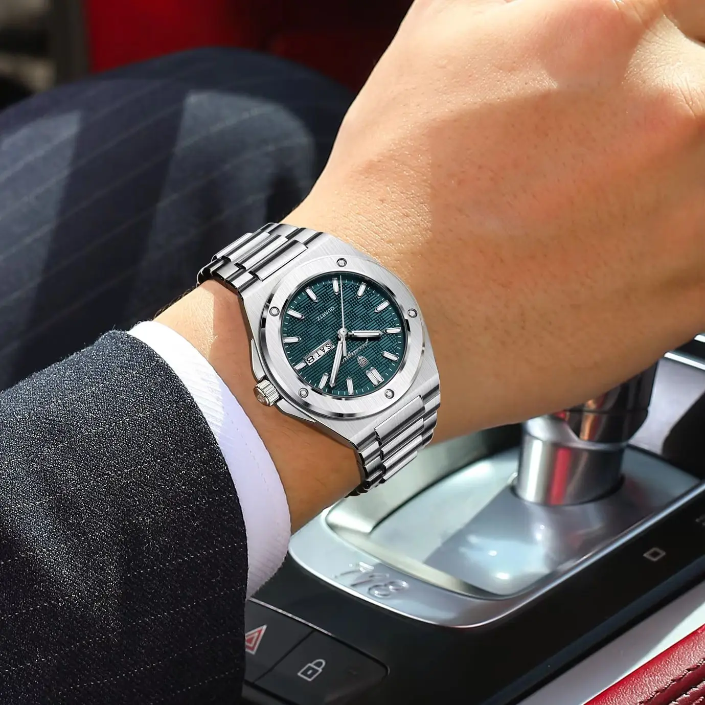Top Original Male Clock Quartz Date Week Men Wristwatch Waterproof Luminous Stainless Steel Fashion Men's Watches Reloj — image 6