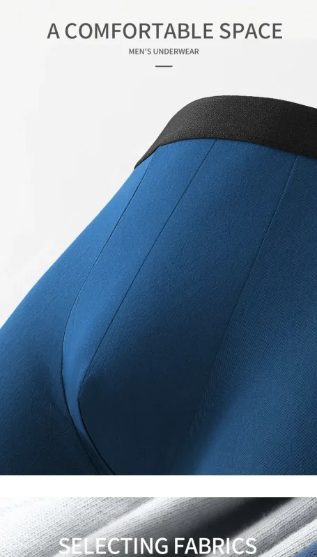 3PCS Pure Cotton Men's Underwear, Men's Boxer Briefs, Youth Pure Color Mid-Waist Boxer Briefs, Breathable Cotton Factory — image 3