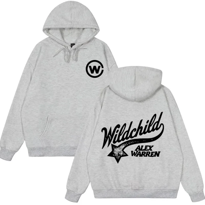 Alex Warren álbum Wild Child Tour 2026 Merch Sudadera con capucha hombres mujeres moda Vintage sudaderas de manga larga suéter suelto de gran tamaño — image 3