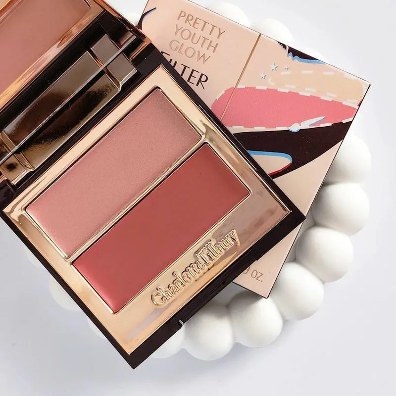 Fashion Charlotte Lip Cheek Dual-use Blusher Cream Two Color Highlight Powder Blusher Waterproof Oil Control Tilbury Cosmetics