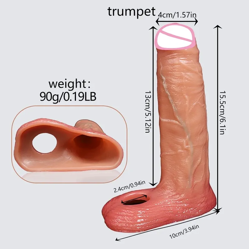 Men Sex Toys Reusable Realistic Stretchable Silicone Penis Ring Cock Ring Delay Ejaculation Semen Lock Ring Sex Toys for Men Penis Sleeve Soft Penis Dildo Locking Ring And Realistic Texture Sheath Cock Ring Penis Suitable For Men Couples Se