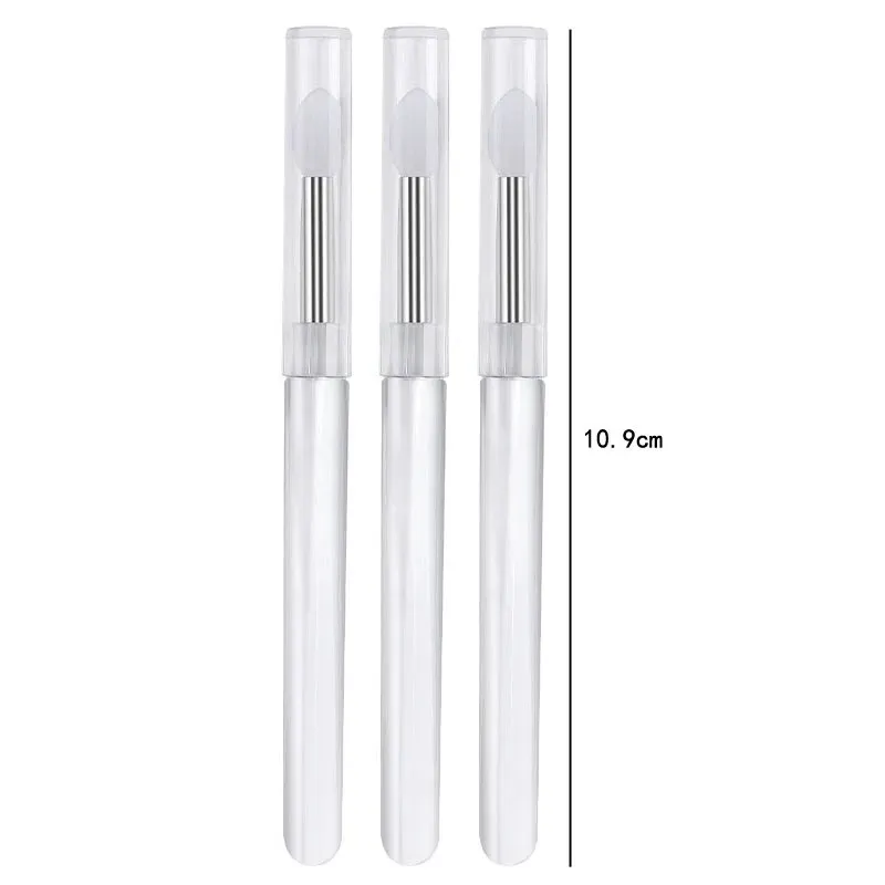 3/5/10 Chiếc Di Động Silicone Cọ Môi Có Nắp Mềm Mại Đa Năng Son Dưỡng Môi Applicator Son Môi Lipgloss Cọ Trang Điểm