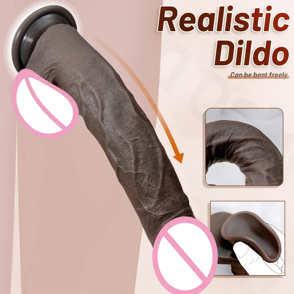 28cm Super Soft Silicone Dildo with Suction Cup Flexible G-spot Strap-On for Women Men Lesbian - Long Penis Sex Toy for Couples — image 2