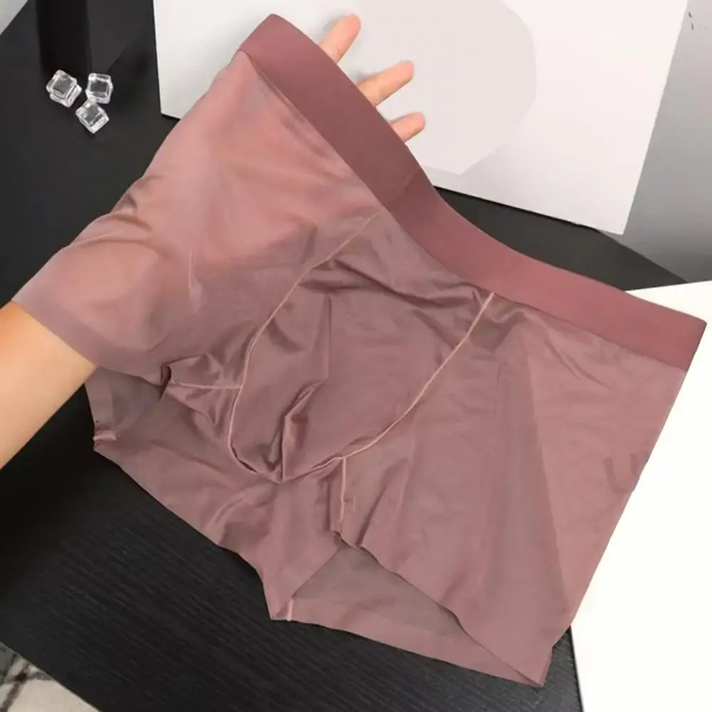 남자 복서 투명 경량 남자 속옷 탄성 중반 허리 U 볼록 얇은 관점 반바지 팬티 원활한 팬티 — image 10