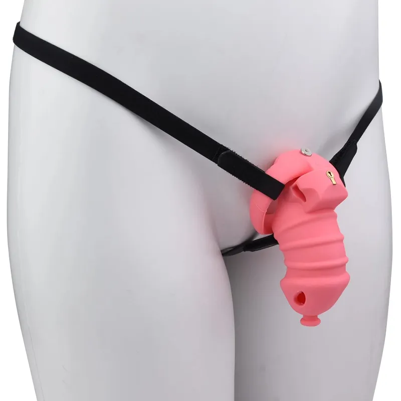 Jaula de silicona para pene masculino, cinturón de castidad, consolador con bloqueo para pene, Juguetes sexuales antiescape para hombres, accesorios eróticos — image 22