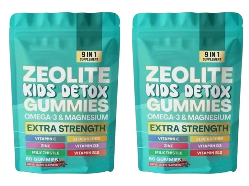 Zeolite Gummies 60 Count Contain Multivitamin Omega-3 Magnesium and Elderberry Support Detoxification & Immune System Health