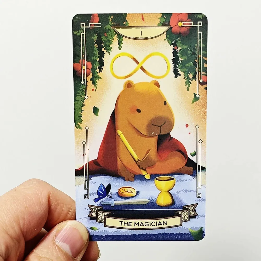 Capybara Tarot Pakli 10,3*6cm 78 Aranyos Tarot Kártya Nyugtató hangulatot és energiát hoz a Tarot Pakliba — image 2