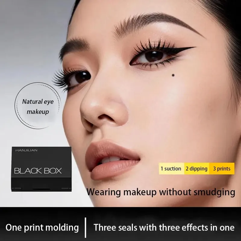 Κιτ 3 σε 1 eyeliner Lower Lash Stamp With Fine Tip Beauty Mark φορητό, αδιάβροχο, αδιάβροχο μελάνι διπλού χρώματος στο μακιγιάζ ματιών — image 7