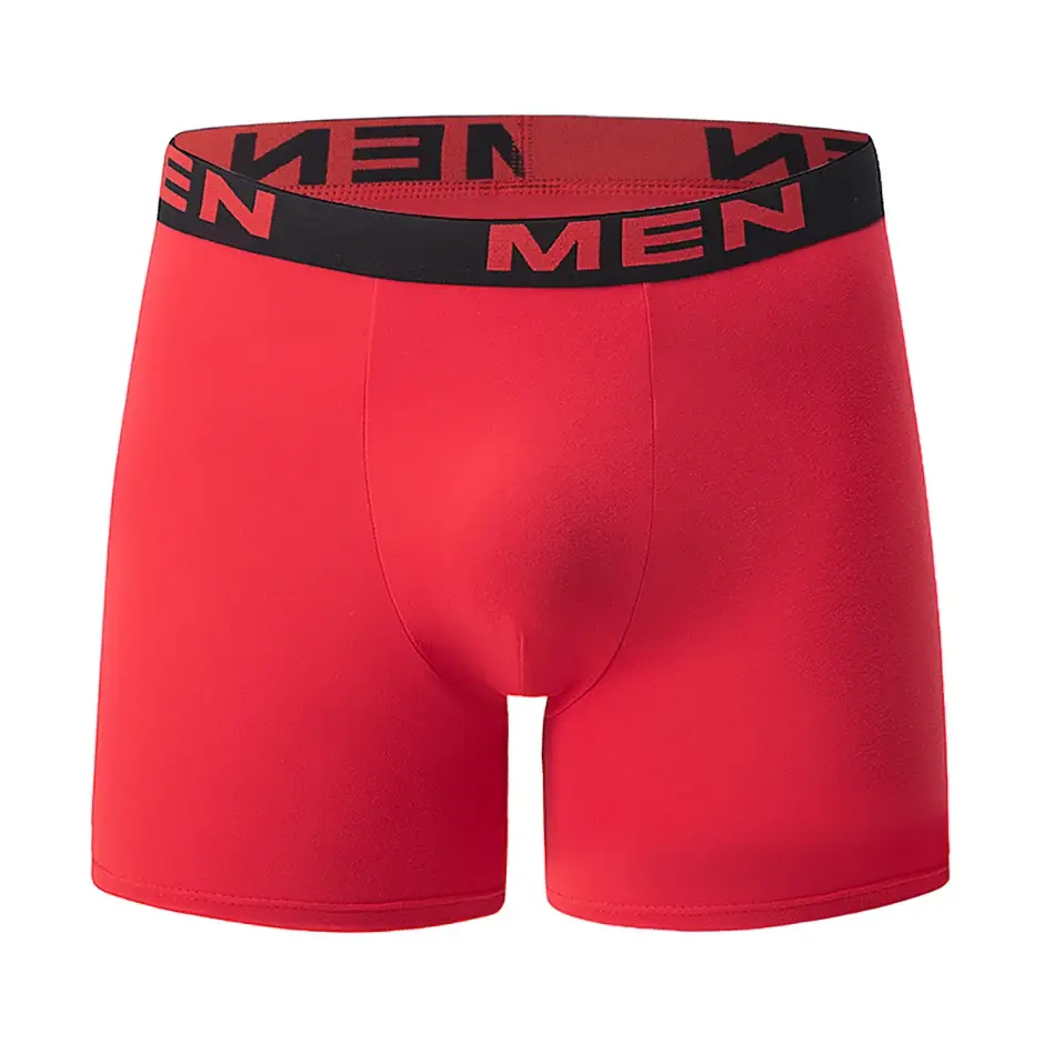 7-piece Set of Four Season Men's Solid Color Long Casual Underwear, Fashionable Sports Underwear, Plus Size Flat Corner Pants — image 20
