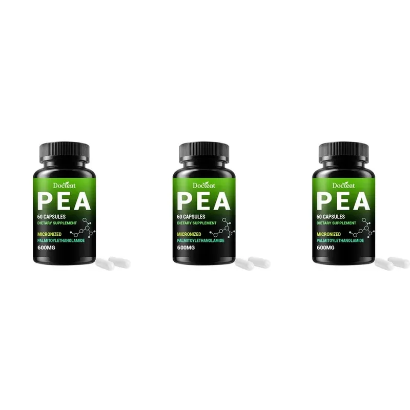 Docteat PEA 600 mg kapszula mikronizált palmitoil-etanolamid támogatja a vegyület egyensúlyának fenntartását, kényelmes és könnyű 60 kapszula — image 12