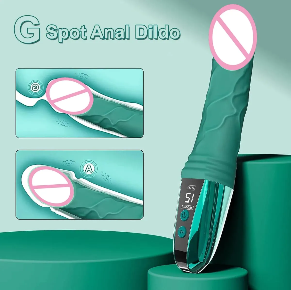 Γυναικεία οθόνη LCD Δονητής Clitoris Nipple Gspot Tease Dildo Stimulator Κόλπος Πρωκτικός Αυνανισμός Παιχνίδια σεξ για γυναίκες, αρσενικά ζευγάρια