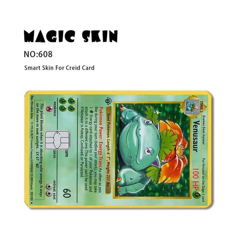 Anime Pokemon Pikachu Thẻ Tín Dụng Da 2.5D HD Dán Thẻ Decal Thẻ Mờ Phim Da Chip Nhỏ Chống Thấm Nước Miếng Dán Quà Tặng đồ Chơi