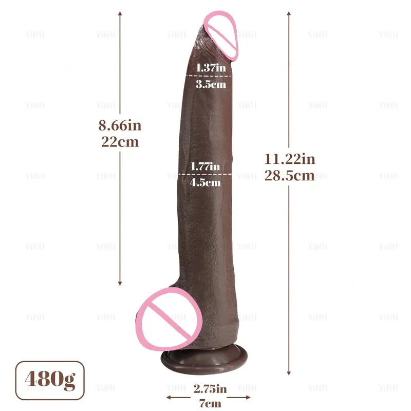 Realistic Long Dildo Flesh Skin Μαλακό Big Dick Διπλή σιλικόνη Μικρό πέος για Γυναίκα Άνδρας Παιχνίδια πρωκτικού σεξ Βεντούζα Αυνανισμός