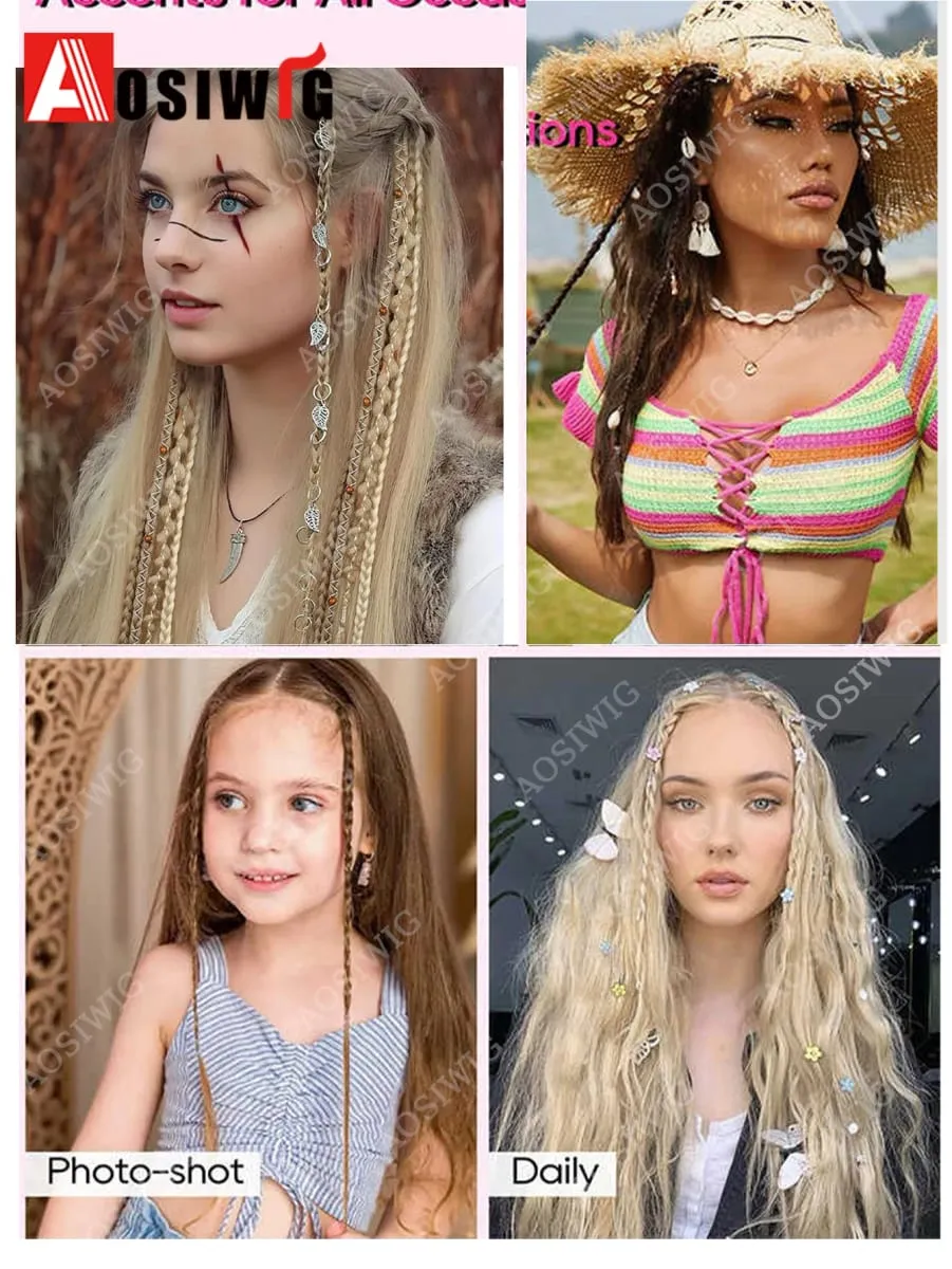 Ombre Synthetic Boho-style Μικρές στριφτές πλεκτές κοτσίδες για γυναικείες πλεξούδες περούκα BB Clip-on Spicy Girl Brown Boxing braids — image 7