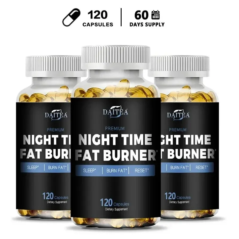 Daitea Night Fat Burning Supplement - with Vitamin D3 Green Coffee Beans Green Tea Natural Plants - Sleep & Weight Management