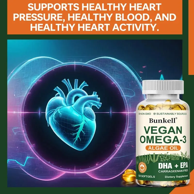 1000mg Algae Oil Supplement Supports Brain Cardiovascular and Vision Health Anti-inflammatory and Antioxidant