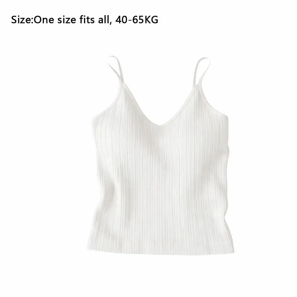 Új V-nyakú Camisole felső Ujjatlan belső viselet Halter alsóing egyrészes kupa francia stílusú fehérnemű nyár