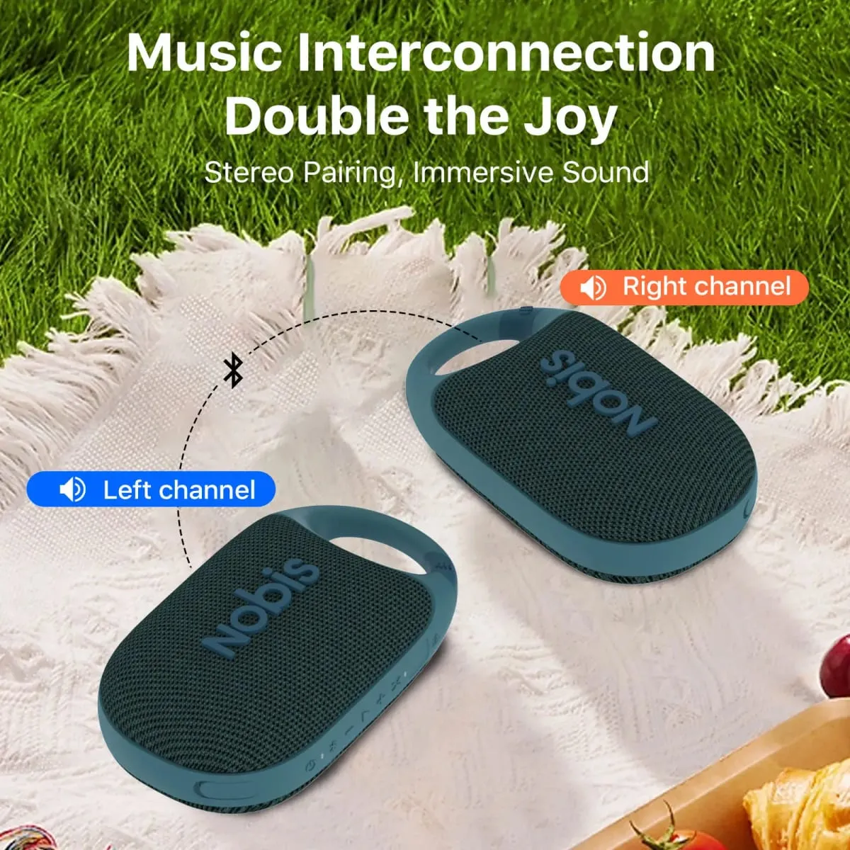 Portable Bluetooth Speaker with App Clip N1 Speaker Beat Mode Up to 24H Playtime IP68 Waterproof BT 5.3 HD Sound Stereo Pairing Custom EQ Perfect for Outdoor Home and Adventure
