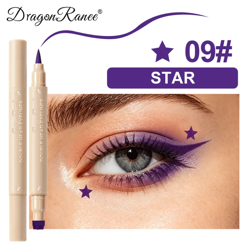 2-σε-1 διπλό άκρο Stamp Seal Eyeliner Γρήγορο Στέγνωμα Αδιάβροχο και Αδιάβροχο, Αδιάβροχο και Αδιάβροχο Δεν είναι εύκολο να μουτζουρώσετε Πολύχρωμο Μακιγιάζ Ματιών — image 19