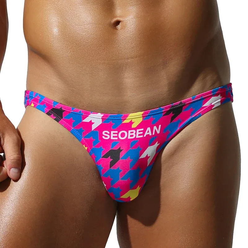 Men's Low-Waist Triangle Pants with Pouch Fashionable Bird's Eye Design Comfortable Underwear for Men — image 7