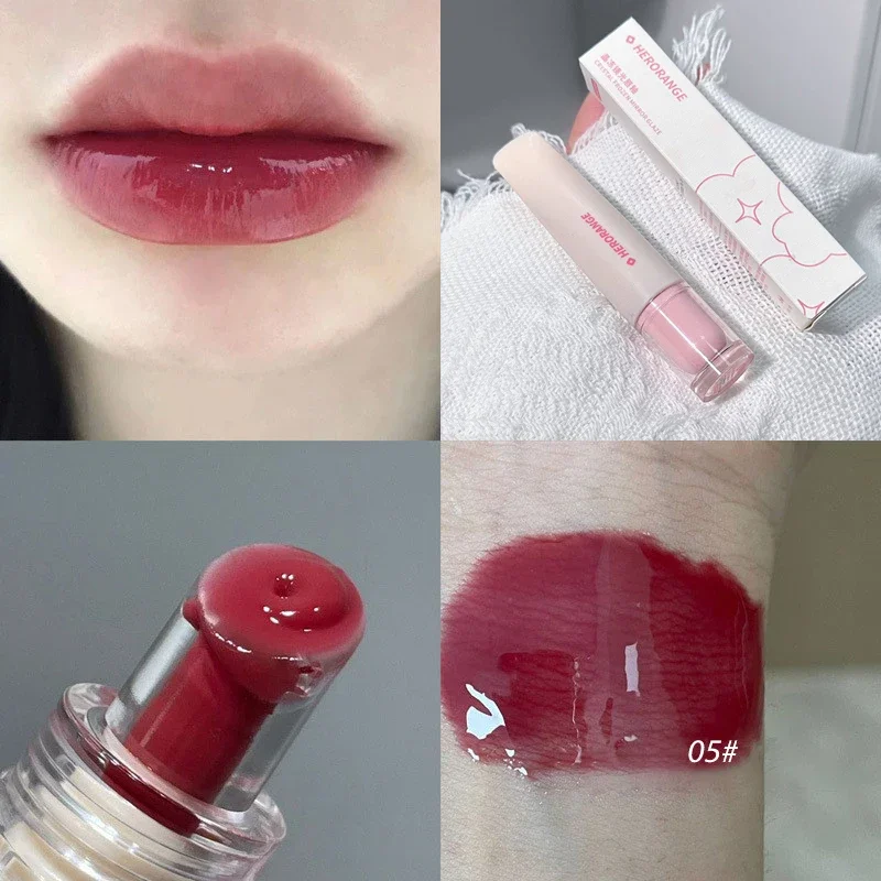 Jelly Lip Gloss Tahan Lama Cermin Air Lip Glaze Berwarna Pelembab Lipstik Kristal Mengkilap Warna Bibir Korea Perawatan Bibir Makeup