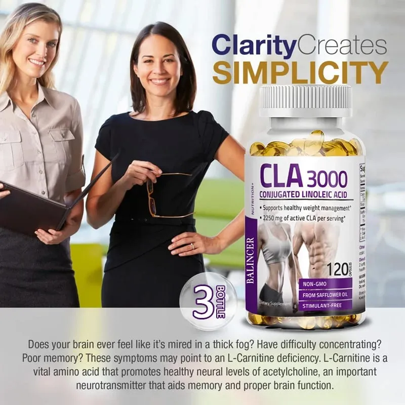 CLA 3000 - Healthy Weight Management Maintain Arterial Elasticity Promote Blood Circulation and Strengthen Immune Function