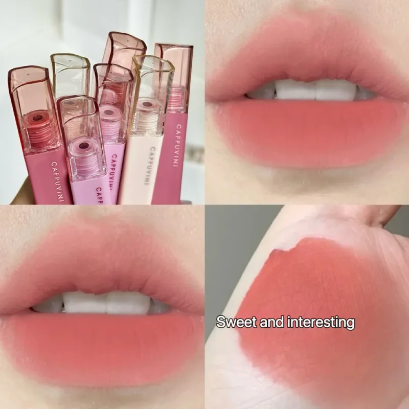 Silky Velvet Lip Gloss Matte Lip Mud Waterproof Non-Stick Cup Lip Glaze Smudge Proof Not Fade Liquid Lipstick Korean Makeup