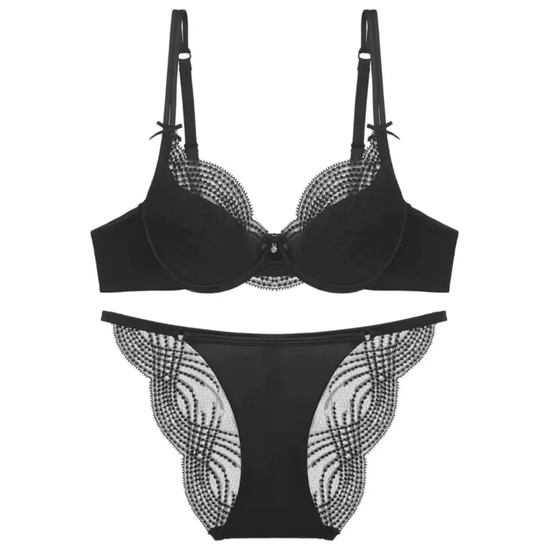Half Cup Σετ Εσώρουχα Γυναικεία Thin Cup Push Up Μαλακό εσώρουχο σουτιέν Μικρό στήθος Στήριγμα στο πλάι Anti Sag Εσώρουχα 32-38