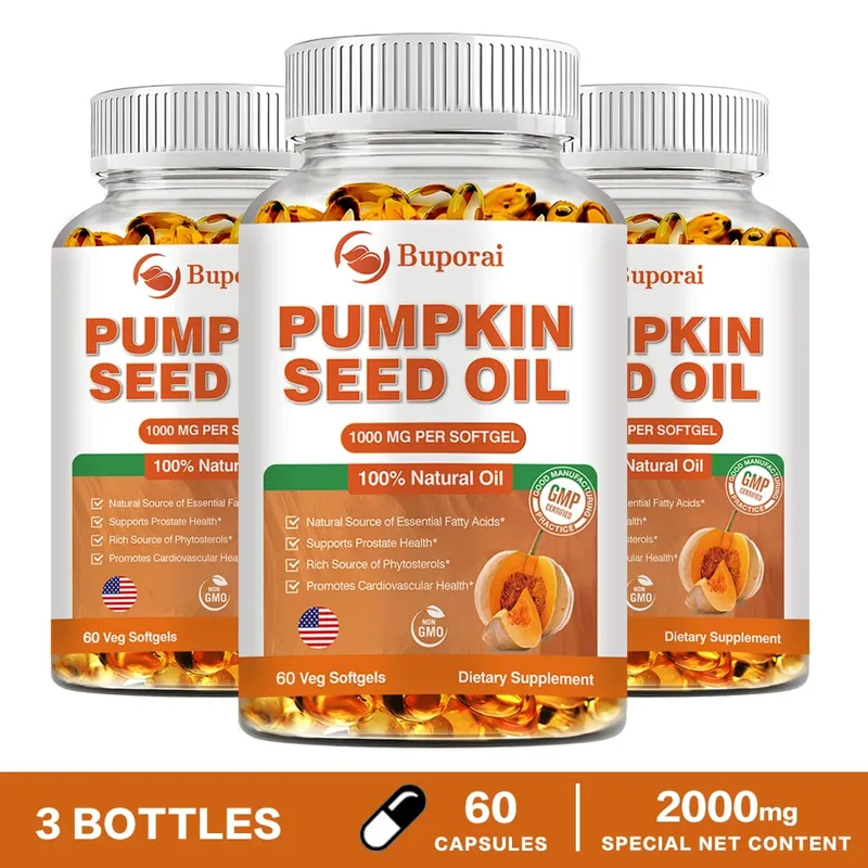 Pumpkin Seed Oil - Promotes Hair Growth Urinary Tract and Prostate Health Cardiovascular Support