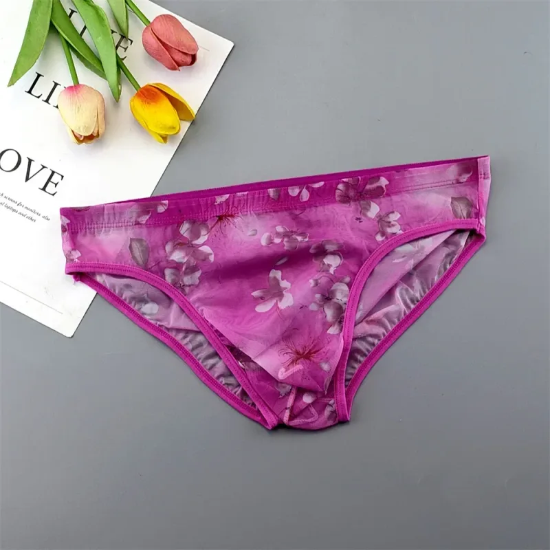 Plus Size Transparent Underwear See Through Sexy Briefs para sa Mga Lalaki na may Pouch Nylon Hombre Slips Breathable Male Panties XL-4XL — image 21