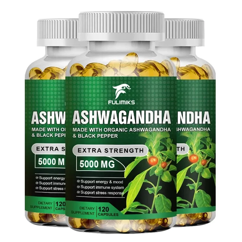 【Buy 1 Get 1 Free】KSM 66 Ashwagandha Root Extract Capsules 5000mg with MACA - Support Sleep Health Stress Focus Brain Ener