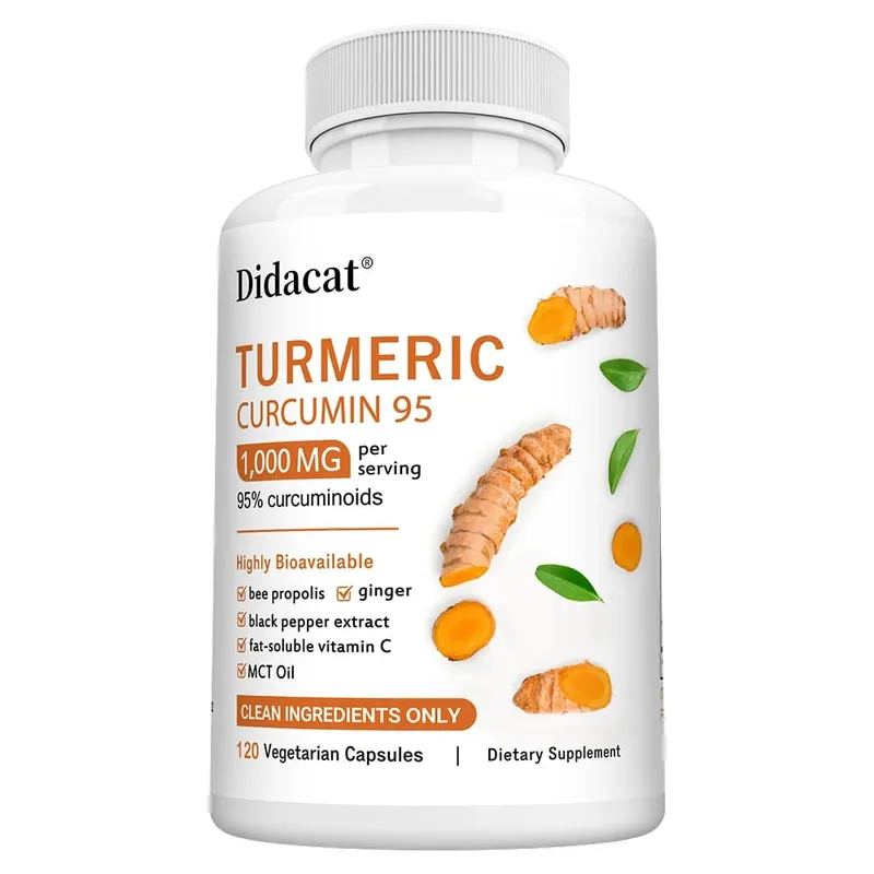 Kurkuma kurkumin-kiegészítő 1 000 mg – 95% kurkuminoid fekete borssal és gyömbérrel támogatja az ízületek egészségét és antioxidáns hatását — image 9