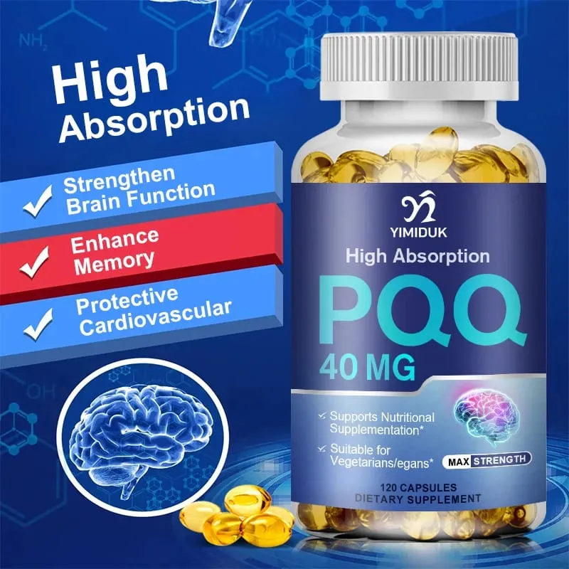 Buy 1 Get 1 Free! PQQ 40mg Supplement for Cognitive Function Booster Enhances Brain Energy Heart Brain & Anti-Aging Vegan