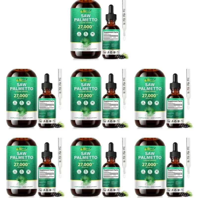 Itawel Saw Palmetto Liquid Drops Prostate Health Support Urinary Function Support GMO Free Paraben Free Sugar Free Vegan 60 ML — image 8