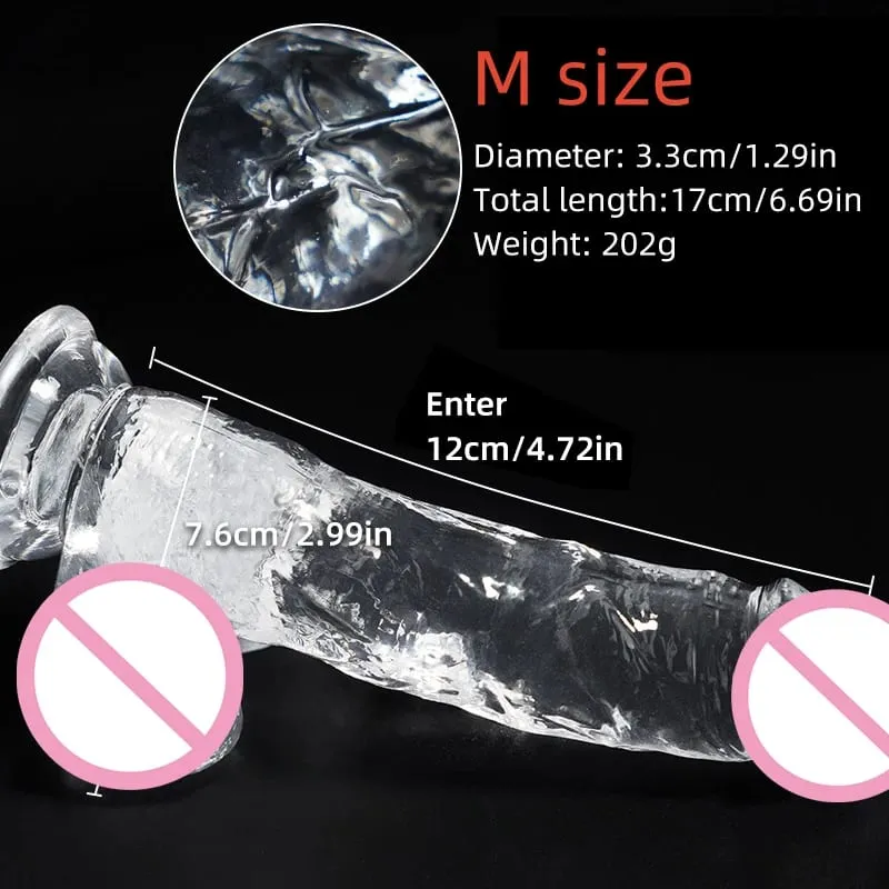 Transparent Soft Jelly Dildo Realistic Fake Dick Penis Suction Cup Dildo Realistic Sex Toys For Lesbian Women Female Masturbator — image 26