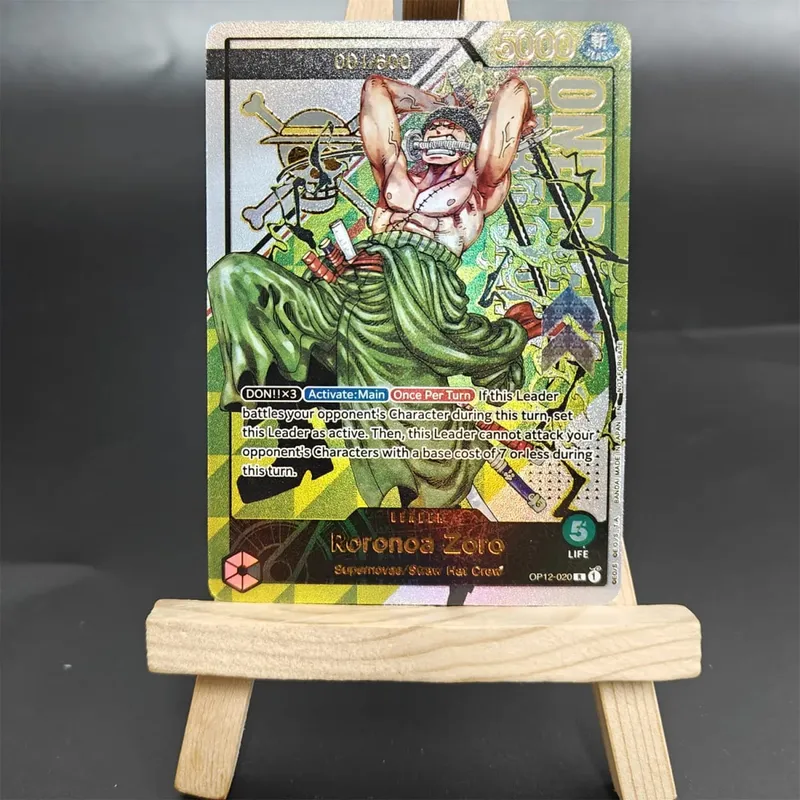 DIY One Piece Card Game Treasure Cup Roronoa Zoro OP12-020 Serialized 1/600 600/600 Collection English Cards Anime