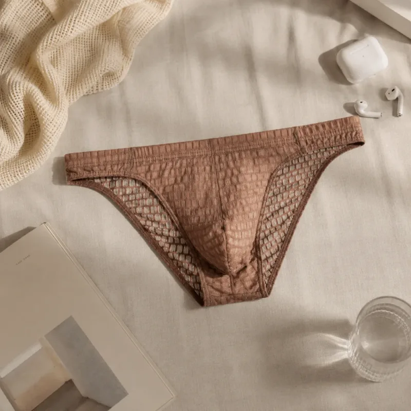 Breathable Low Waist Men's Briefs Transparent Ultra-thin Ice Silk Underwear Lingerie Mesh Panties Male Comfort Fit — image 10