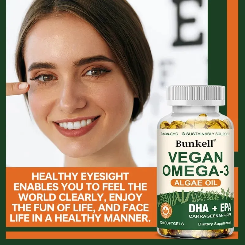 1000mg Algae Oil Supplement Supports Brain Cardiovascular and Vision Health Anti-inflammatory and Antioxidant