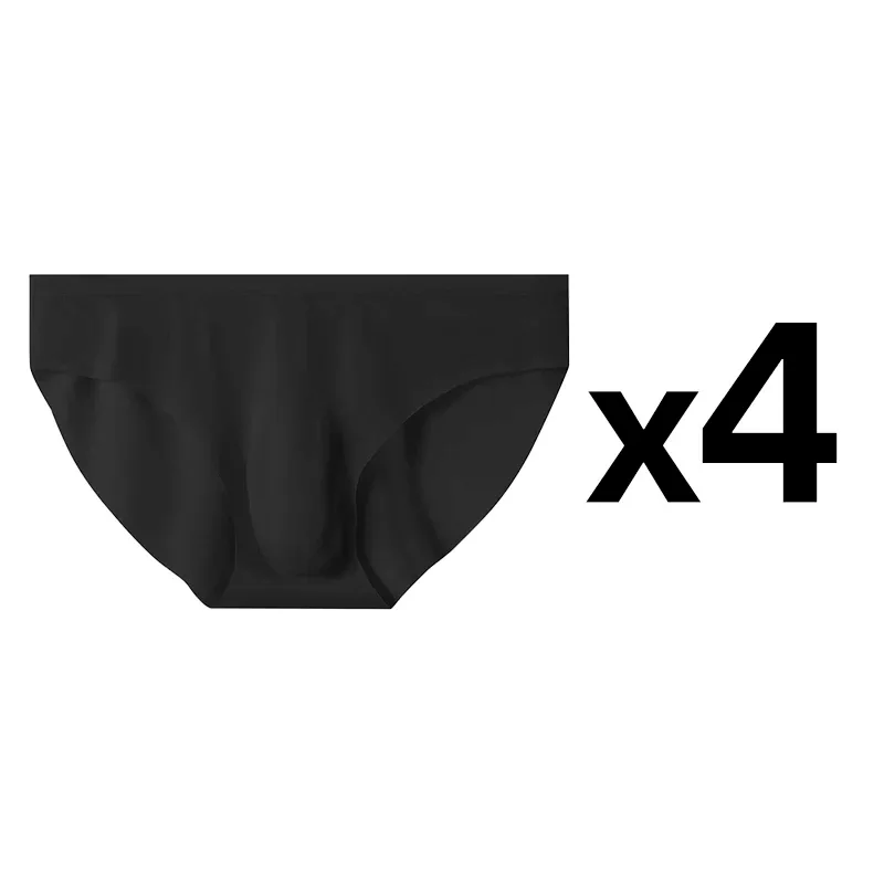 4pcs Panlalaking Ice Silk Briefs sa Tag-init Transparent na Seamless Sexy Mabilis na pagkatuyo Trendy Breathable Underwear Ultra-manipis na Panty — image 18