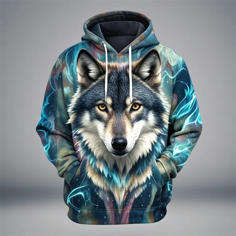 3D Aslan Grafik Baskılı erkek Hoodie Moda Sokak Kapşonlu Kazak Yaz Sonbahar Büyük Boy Eşofman Kazak Rahat Kapüşonlular — image 15