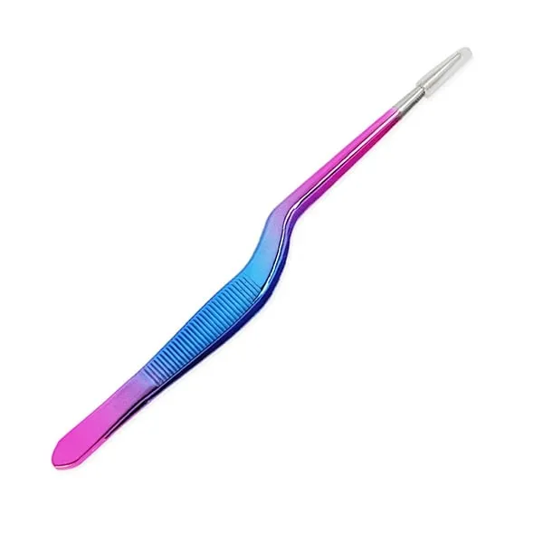 5.5 אינץ' פינצטה לבישול מיני למטבח נירוסטה מלקחי ציפוי דיוק קצה אופסט לעיצוב עוגה לעיצוב מזון
