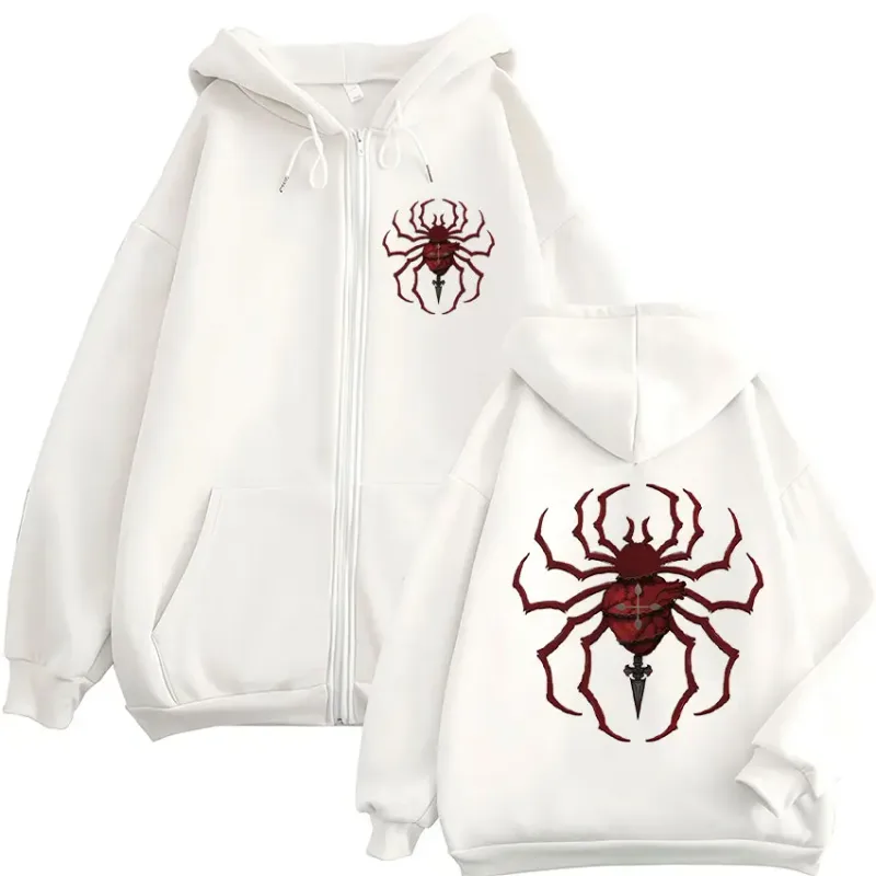 Anime Hunter X Hunter Phantom Troupe Spider Logo Sweat à capuche zippé pour hommes Sweat-shirts à capuche zippés Manches longues Pulls Vestes — image 3